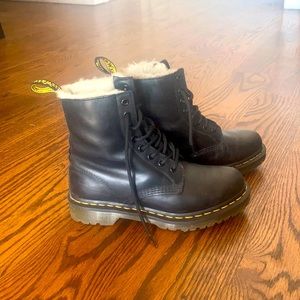 Fur-lined Doc Martens